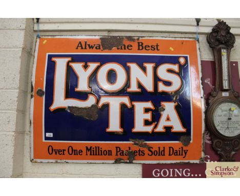A "Lyons Tea" enamel advertising sign, approx.&nbsp; 29" x 39"