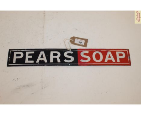 A "Pears Soap" enamel sign, approx. 2¾" x 18½"