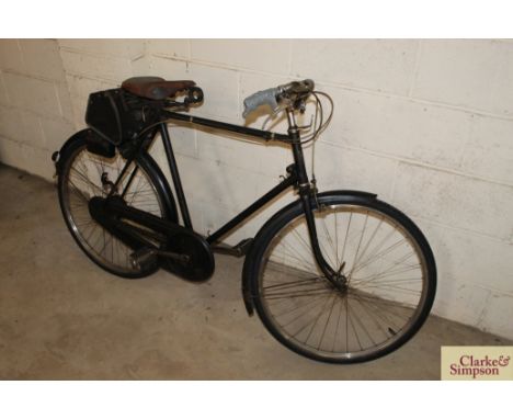 A Rudge Whitworth vintage cycle with stainless steel wheels and saddle bag, believed to have been featured in the Dad's Army 