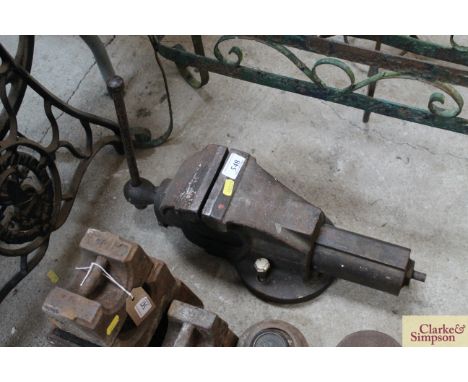 An old cast iron bench vice 