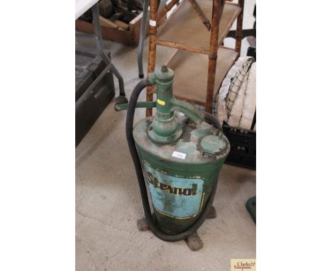 A vintage Sternol hand operated oil pump