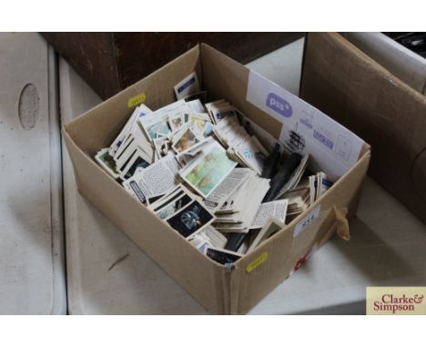 A box of cigarette cards