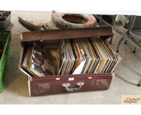 A large case of vintage LP's 