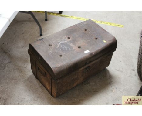 A tin trunk