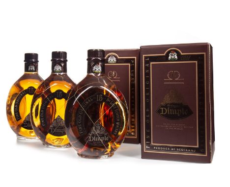 DIMPLE 15 YEARS OLD (3) Blended Scotch Whisky 75cl, 43% volume, in carton. Three bottles.