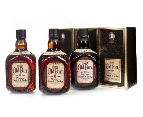 GRAND OLD PARR AGED 12 YEARS (3) Blended Scotch Whisky 750ml, 43% volume, in carton. Three bottles.