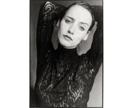 Marquardt, Sven -- Portrait. 1990s. Vintage gelatin silver print. 31 x 21,5 cm. Signed by the photographer in pencil on the v
