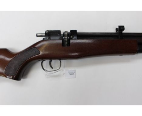 .22 Air Rifle with rotary magazine. No makers marks, possibly Chinese made. Serial number 2039. Working order.