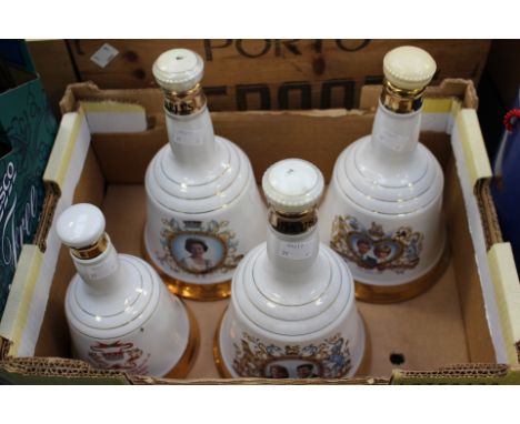 Four Bells whisky ceramic Bells Commemorating Royal occasions (4) 