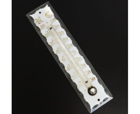 A Victorian glass thermometer, 305mm tall x 70mm wide
