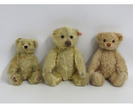 Three Steiff teddy bears including a growler, largest 280mm