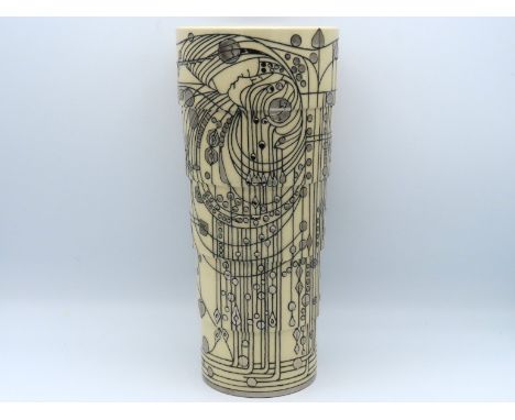 A limited edition Dennis China Works Margaret Mackintosh lustre side step vase, signed Sally Tuffin, 9/40, 300mm tall