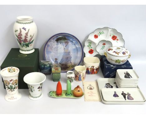A Carlton Ware vegetable cruet set, three pieces of Portmeirion pottery including Collectors Club vase & other decorative chi