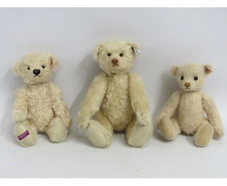 Three Steiff teddy bears, one with 'Liberty' label to foot, largest 300mm
