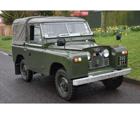 A 1964 Land Rover Series II A 88 inch SWB pick-up with tilt, registration number 202 STT, chassis number 27102780B, green. Ha