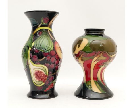 Two Moorcroft vases, to include, the pattern, 'Queen's Choice', dated 2000, H-19cm and another, depicting trees against a dee