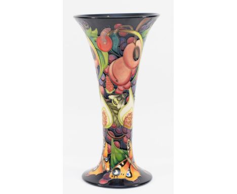 A Moorcroft vase, in the pattern, 'Queen's Choice', 85/11 shape, designed by Emma Bossons, dated 2010, H-29cm. Condition: Fir