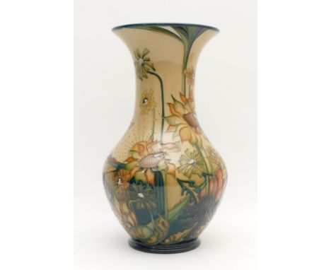 A Moorcroft baluster vase, in the pattern, 'Wandbord', limited edition, 119/150, designed by Nicola Slaney, dated 2007, H-33c
