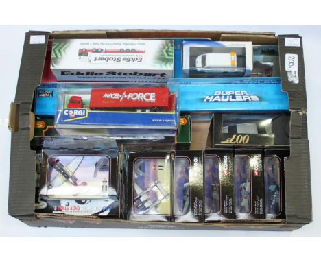 A collection of 16 various boxed die-cast models including 6 Corgi fighter planes, a Corgi James Bond 'Tomorrow Never Dies' B
