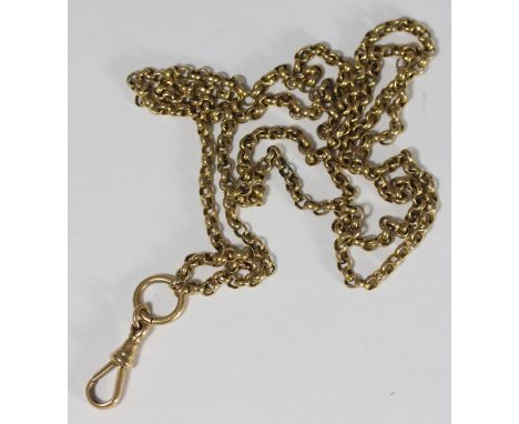 A 15ct gold belcher-link chain with watch-chain sprung loop, 9.7g 
