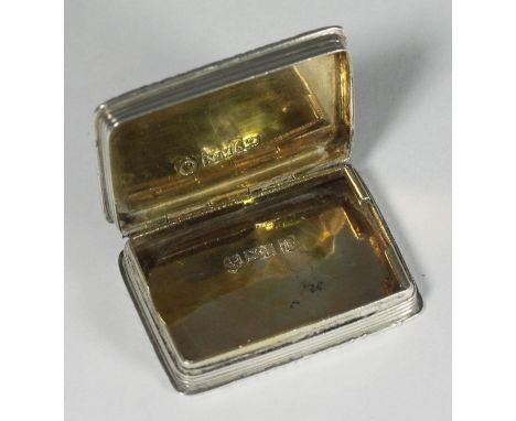 An early Victorian silver 'Castle Top' vinaigrette by Nathaniel Mills, the top with relief carved scene of Newstead Abbey, No