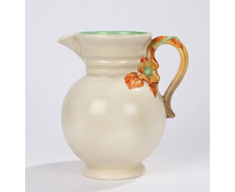 Clarice Cliff Newport Pottery 'My Garden' pattern jug, with raised floral decoration, printed and raised marks to base and nu