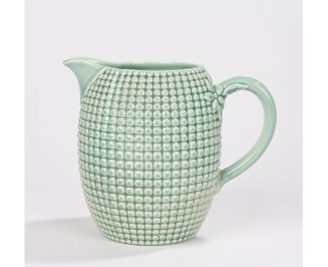 Clarice Cliff Newport Pottery "corn on the cob" jug, with floral decoration to the handle, printed mark to base, 16cm high