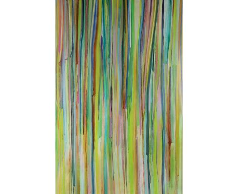 Andrew Wels, "Translucent Veil", enamel and oil on canvas, 122cm x 183cm