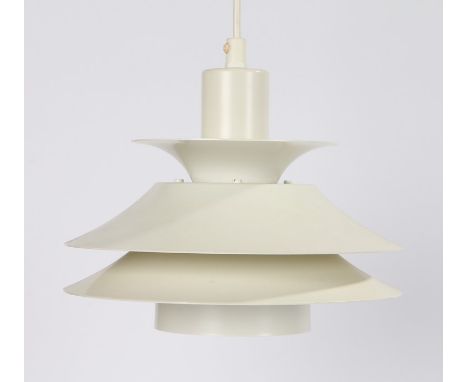 Cream ceiling lamp, with four dished shades, 24cm diameter