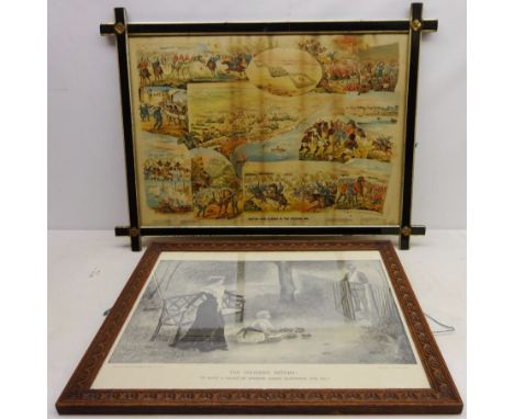 'British War Scenes in the Sudan 1885' colour print by G W Bacon &amp; Co. 127 Strand, London, in ebonised Oxford frame, 51cm