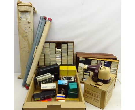 Collection of 1960s and later 35mm slides including Hong Kong, Kuala Lumpur, Austria and others in two wooden boxes, cased Ha