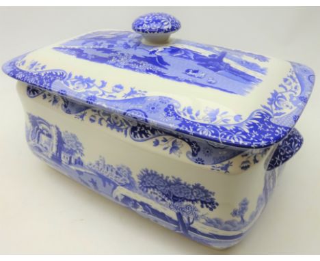 Large Spode Italian rectangular bread bin and cover, with black mark to base, L42cm  Condition Report Click here for further 