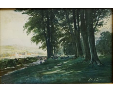 'In the Cool Shade', watercolour signed by Thomas Swift Hutton (British c1865-1935) titled verso 22cm x 32cm
