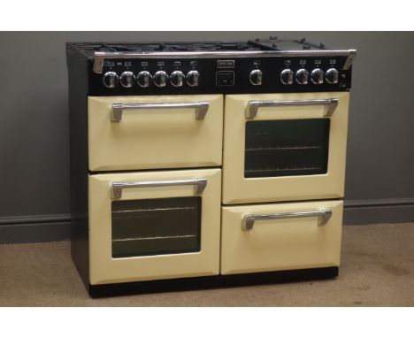 Stoves Richmond 1000GT Champagne, duel fuel gas and electric range cooker, seven burner hob with griddle plate, two ovens, gr