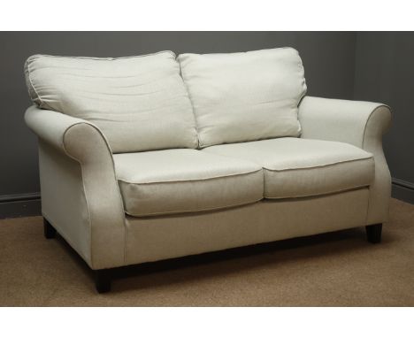 Sahara two seat sofa, upholstered in 'DENBIGH - ECRU' fabric, square tapering legs, W155cm Condition Report Click here for fu