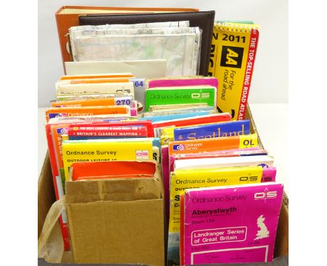 Quantity of Ordnance Survey and other folding maps, various road atlases, etc Condition Report Click here for further images,