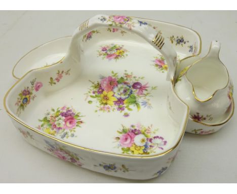 Hammersley strawberry and cream set tray, with cream jug, L26cm  Condition Report Click here for further images, condition, a