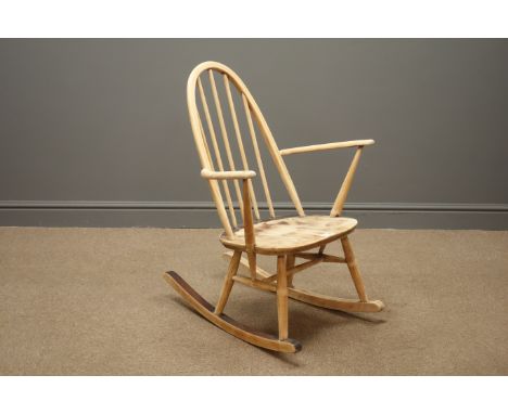 Ercol rocking armchair, stick and hoop back Condition Report Click here for further images, condition, auction times & delive