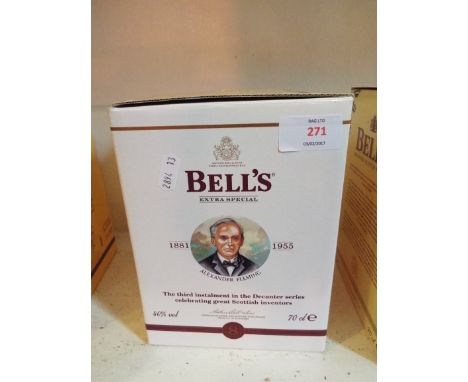 A boxed Wade decanter of Bells whisky '1881 - 1955 Alexander Fleming' 