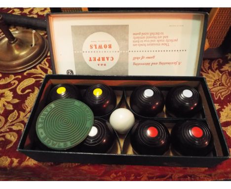 A B&A boxed carpet bowls set