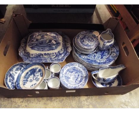 A selection of Copeland Spode Italian dinner ware to include plates, tureen, coffee cans etc