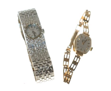 Lady's Rotary 9ct gold bracelet watch and another. (2). 