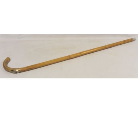 20th century cane horse measuring walking stick with curved handle 27cm long.