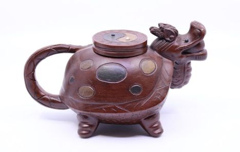 Buy Vintage Brass Teapot With Ornate Embossed Design, Hinged Lid, & Footed  Base Online in India 