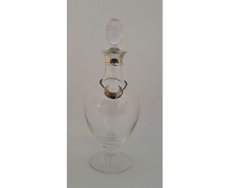 A silver mounted glass baluster form decanter, by Searle & Co Ltd, London 1995, height inc. stopper approx. 31cm. together wi