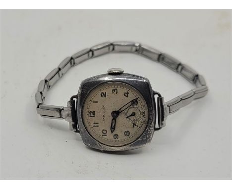 A silver Unicorn (Rolex) ladies' wristwatch,&nbsp;c.1920's, manual movement, having signed circular white enamel Arabic numer