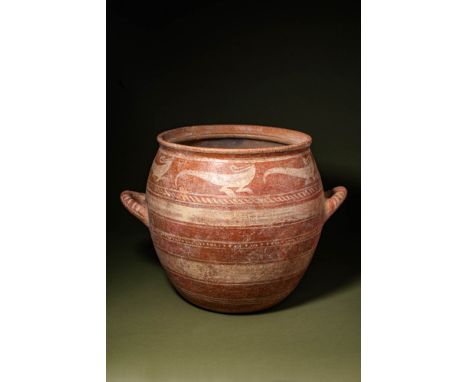 Ca. 700 - 600 BC.A stamnos, also known as a lebês gamikos, is a vessel inspired by Corinthian pottery from the Italic geometr