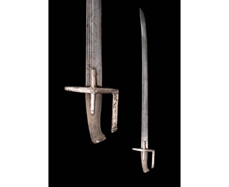 Ca. Late 17th century AD.A curved steel blade with a single edge and three parallel fullers running along its length. The sab