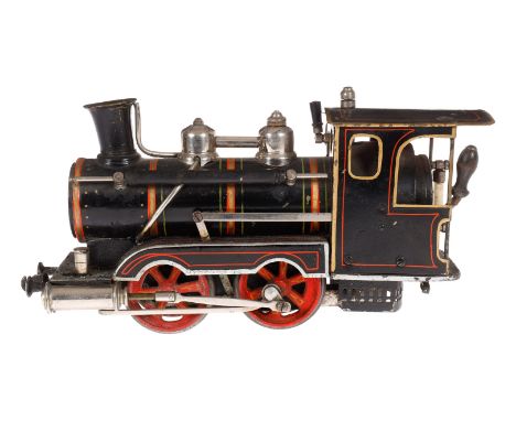 Märklin B-Dampflok R 4021, Spur 1, uralt, spiritusbetrieben, mit Brenner, Armaturen und 2 feststehenden Zylindern, ohne Tende