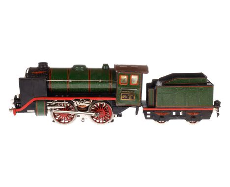 Märklin B-Dampflok R 66/12920, Spur 0, elektr., grün/schwarz, mit Tender, kW und 2 el. bel. Stirnlampen, tw nachlackiert, LS 